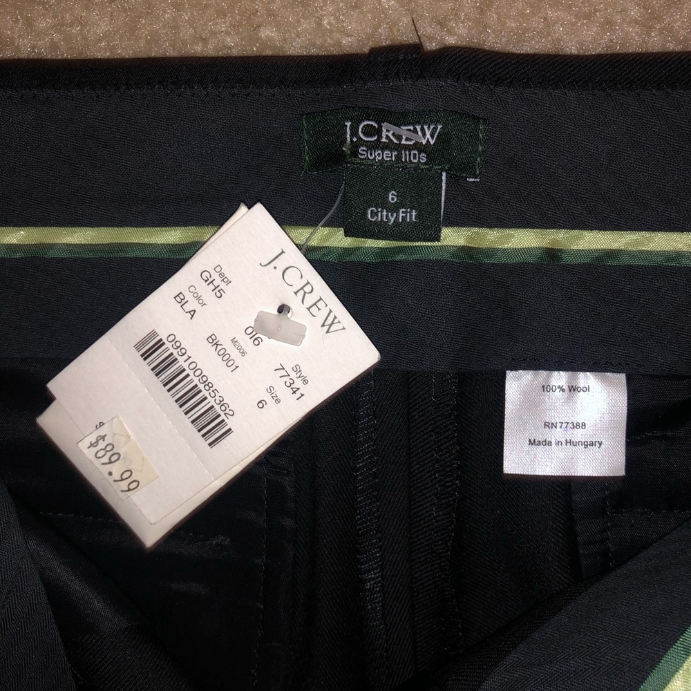 J Crew Super 110s City Fit Blank Pants